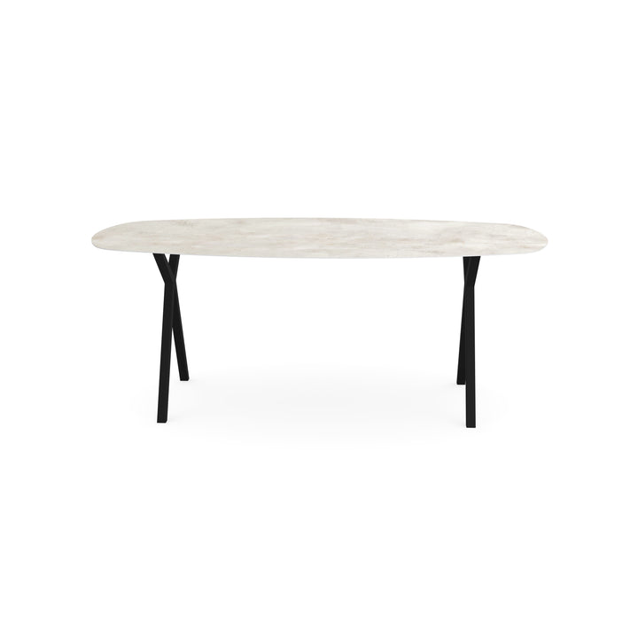 Keramiek eettafel Mat Distrito Marfil - Deens ovaal - Scissor Zwart - {{ product.type }} - Kas20