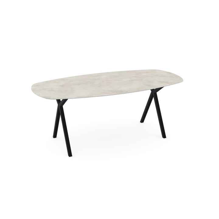 Keramiek eettafel Mat Distrito Marfil - Deens ovaal - Scissor Zwart - {{ product.type }} - Kas20
