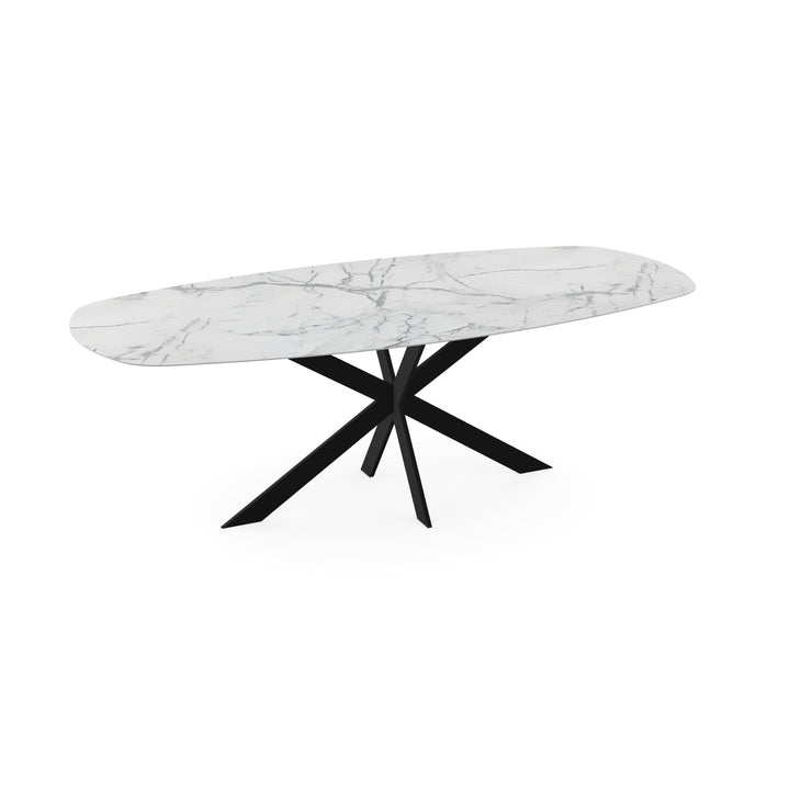 Keramiek eettafel estatuario - Deens ovaal - Matrix ultra dun zwart - {{ product.type }} - Kas20