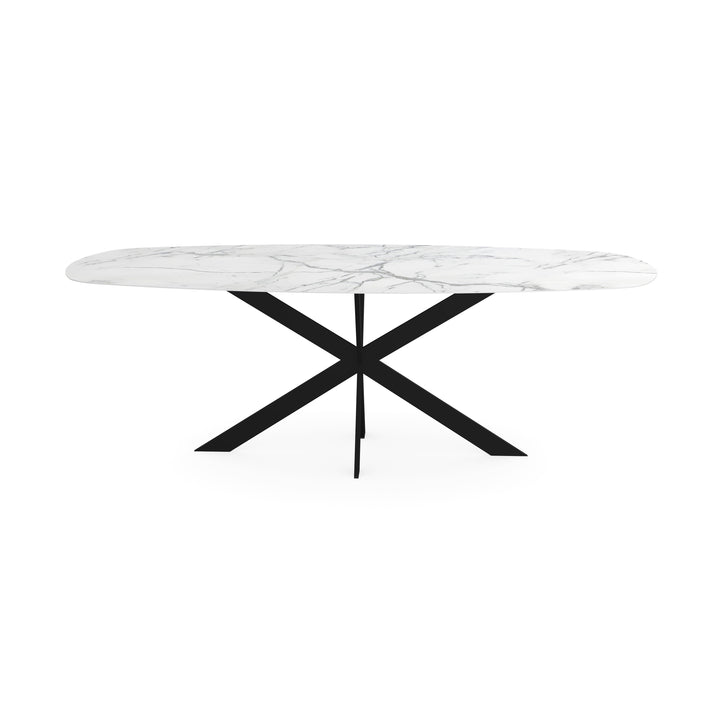 Keramiek eettafel estatuario - Deens ovaal - Matrix ultra dun zwart - {{ product.type }} - Kas20