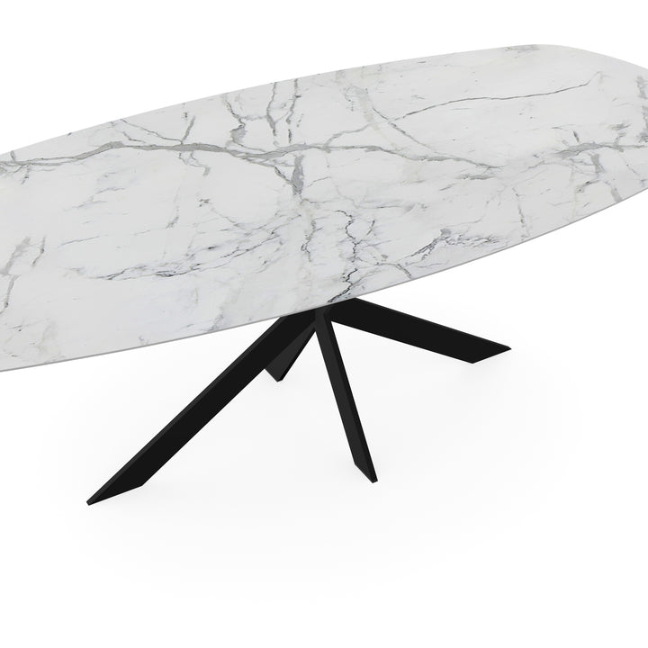 Keramiek eettafel estatuario - Deens ovaal - Matrix ultra dun zwart - {{ product.type }} - Kas20