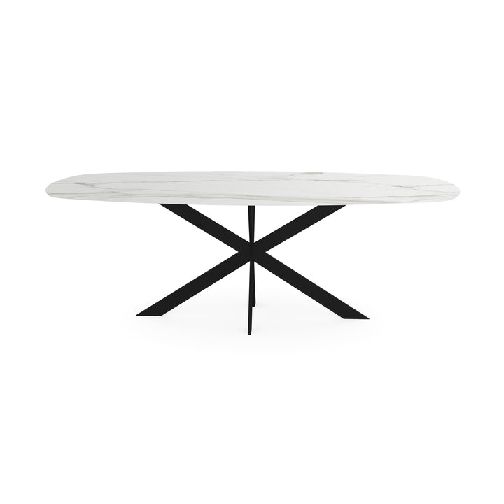 Keramiek tuintafel Calacata - Deens ovaal - Matrix ultra dun zwart - {{ product.type }} - Kas20