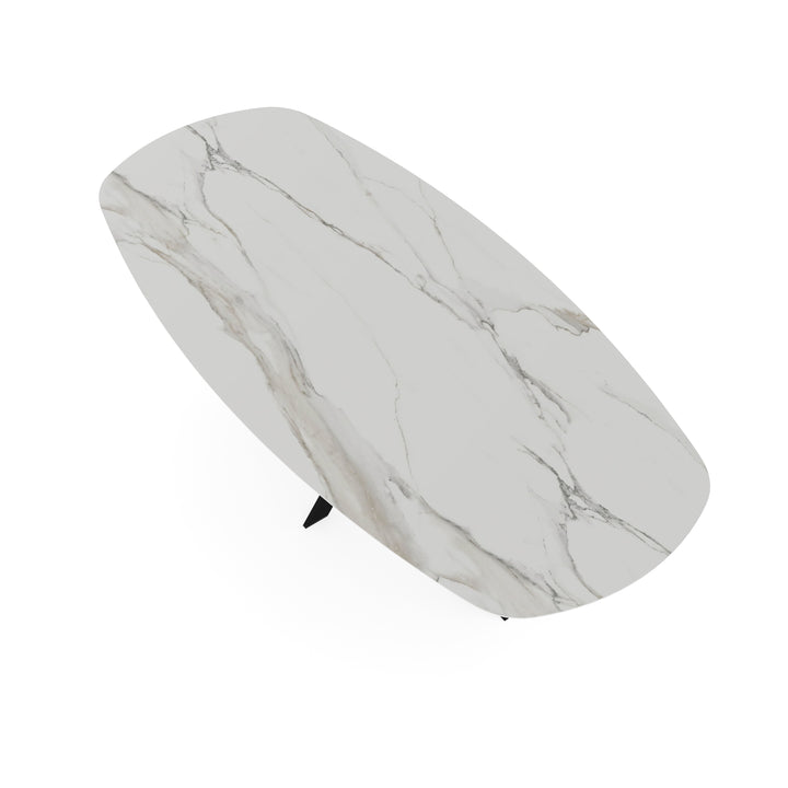 Keramiek tuintafel Calacata - Deens ovaal - Matrix ultra dun zwart - {{ product.type }} - Kas20