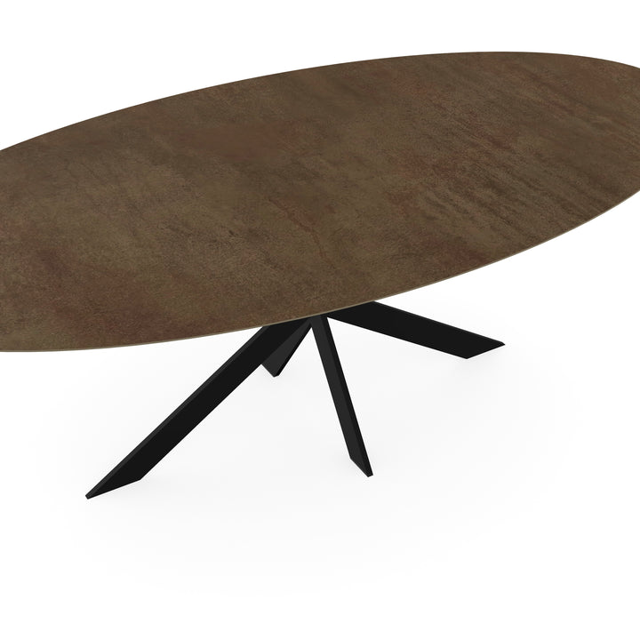 Keramiek tuintafel Lava Corten - Ovaal - Matrix dun - {{ product.type }} - Kas20