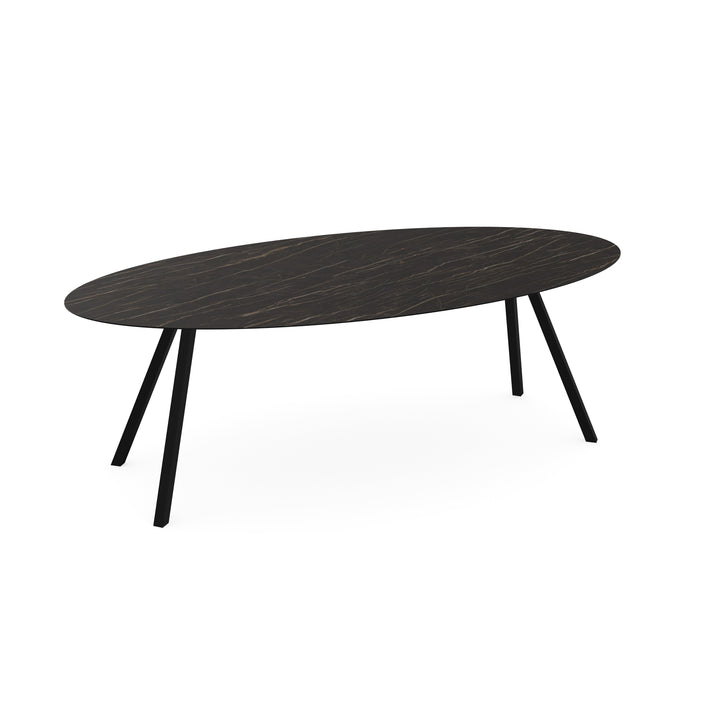 Keramiek eettafel noir desir - Ovaal - I Schuin zwart - {{ product.type }} - Kas20