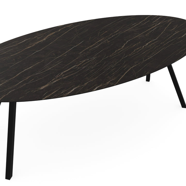 Keramiek eettafel noir desir - Ovaal - I Schuin zwart - {{ product.type }} - Kas20