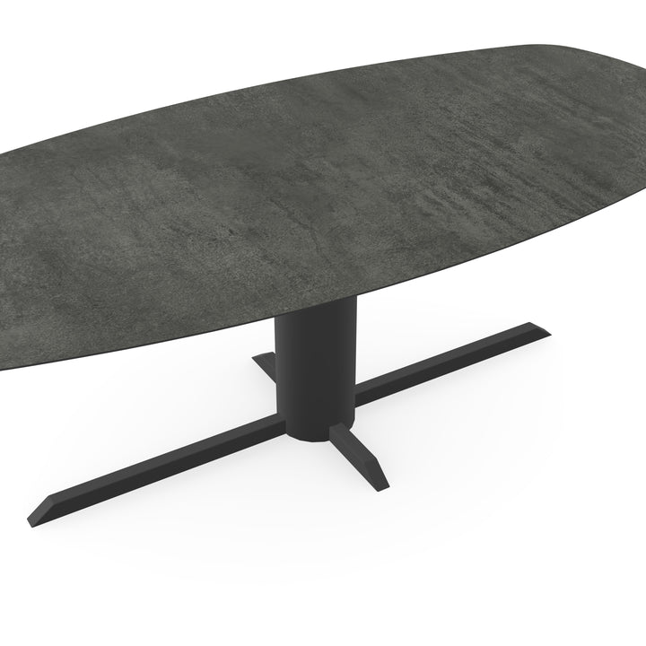 Keramiek eettafel Mat Lava Iron - Deens ovaal - Ilona Antraciet - {{ product.type }} - Kas20