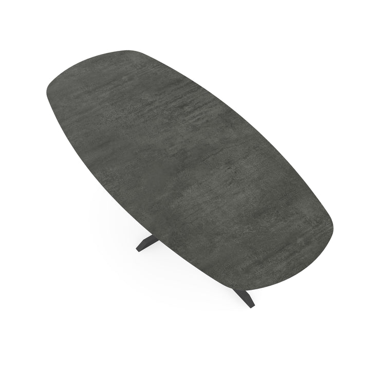 Keramiek eettafel Mat Lava Iron - Deens ovaal - Ilona Antraciet - {{ product.type }} - Kas20