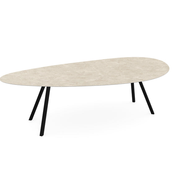 Keramiek eettafel Mat Hermitage Arena - Kiezel B - I Schuin Zwart