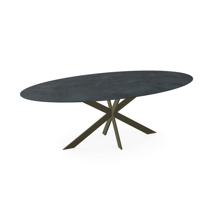 Keramiek eettafel mat distrito iron - Ovaal - Matrix Ultra dun donkerbruin - {{ product.type }} - Kas20