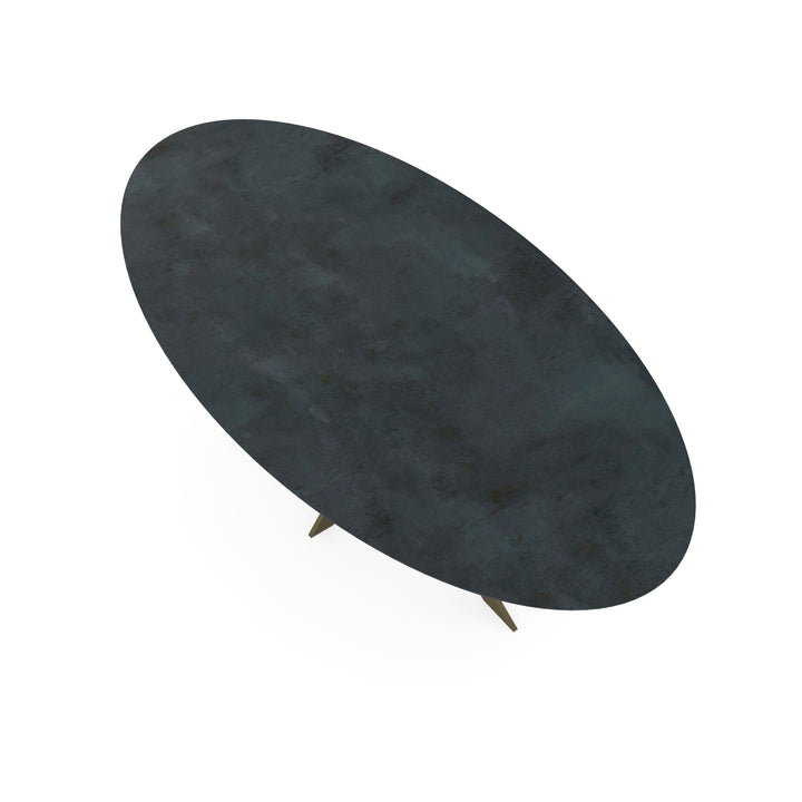 Keramiek eettafel mat distrito iron - Ovaal - Matrix Ultra dun donkerbruin - {{ product.type }} - Kas20