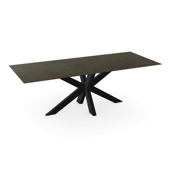 Keramiek eettafel Mat Lava Marron - Recht - Matrix Dun Zwart