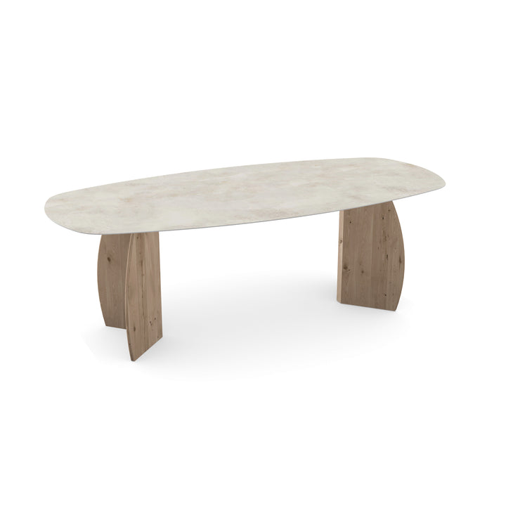 Keramiek eettafel distrito marfil - Deens ovaal - maan naturel - {{ product.type }} - Kas20