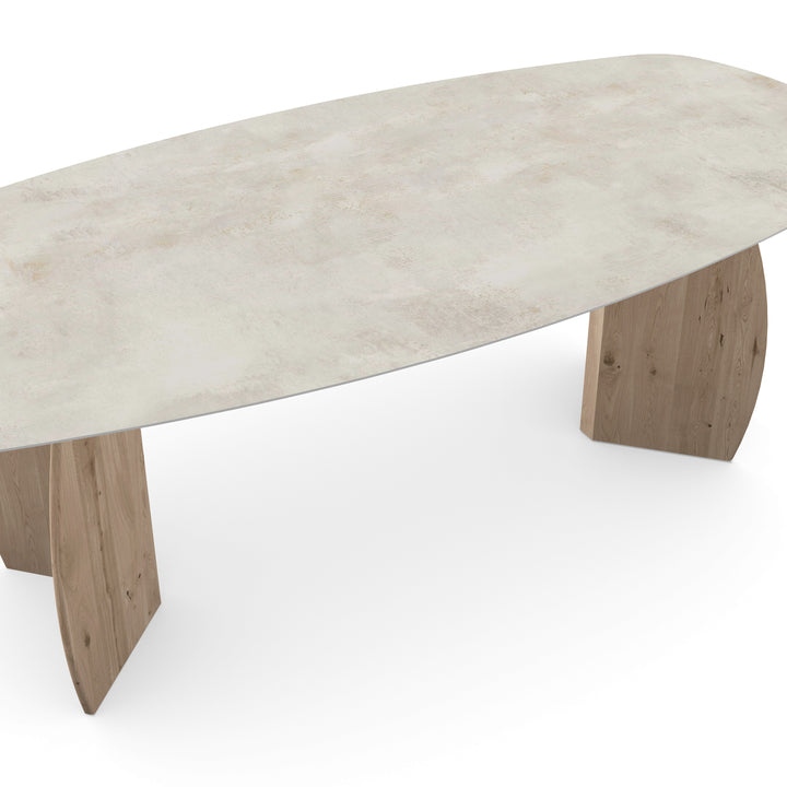 Keramiek eettafel distrito marfil - Deens ovaal - maan naturel - {{ product.type }} - Kas20