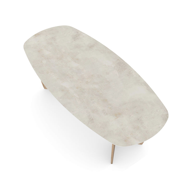 Keramiek eettafel distrito marfil - Deens ovaal - maan naturel - {{ product.type }} - Kas20