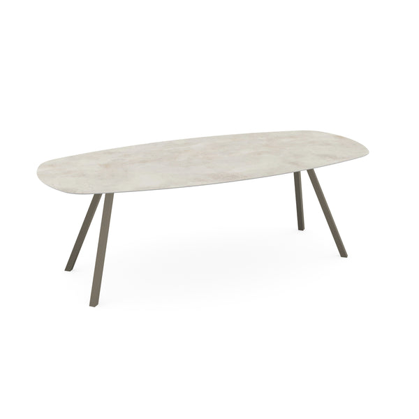 Keramiek eettafel mat distrito marfil - Deens ovaal - I Schuin lichtbruin