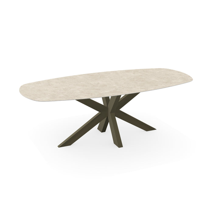 Keramiek eettafel Mat Hermitage Arena - Deens ovaal - Matrix Dun Donkerbruin - {{ product.type }} - Kas20