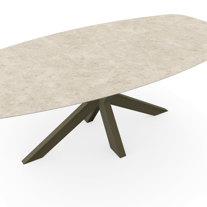 Keramiek eettafel Mat Hermitage Arena - Deens ovaal - Matrix Dun Donkerbruin - {{ product.type }} - Kas20
