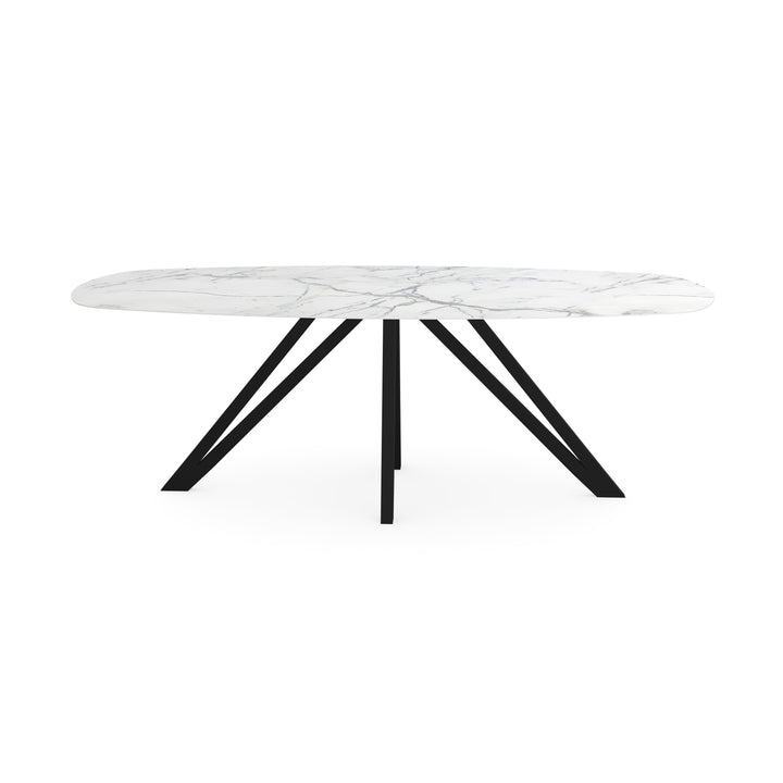 Keramiek eettafel Estatuario mat - Deens ovaal - Spin zwart - {{ product.type }} - Kas20