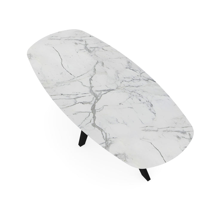 Keramiek eettafel Estatuario mat - Deens ovaal - Spin zwart - {{ product.type }} - Kas20