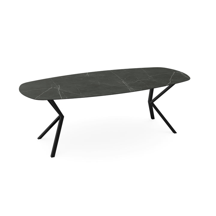 Keramiek eettafel Paladio mat - Deens Ovaal - VV zwart - {{ product.type }} - Kas20