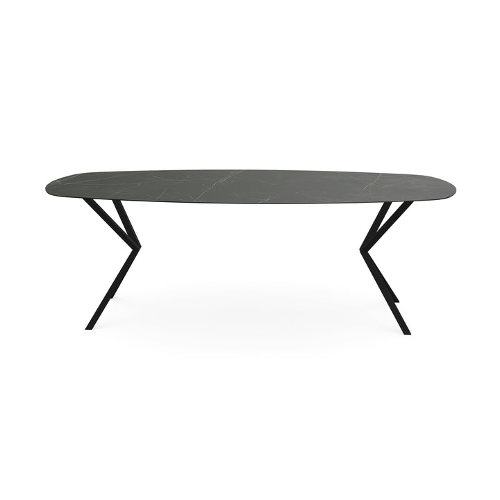 Keramiek eettafel Paladio mat - Deens Ovaal - VV zwart - {{ product.type }} - Kas20