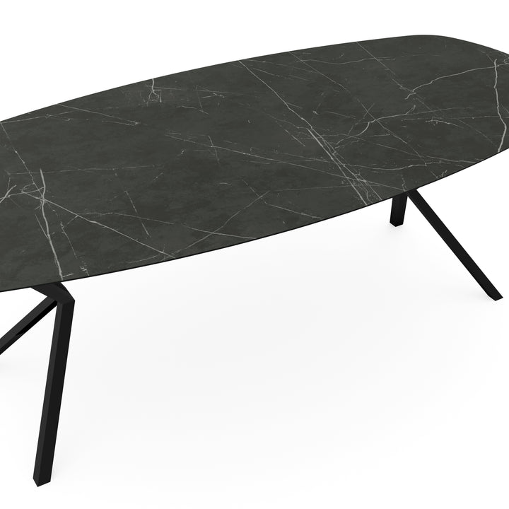Keramiek eettafel Paladio mat - Deens Ovaal - VV zwart - {{ product.type }} - Kas20