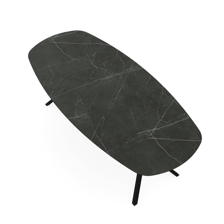 Keramiek eettafel Paladio mat - Deens Ovaal - VV zwart - {{ product.type }} - Kas20