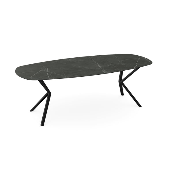 Keramiek eettafel Paladio Mat - Deens Ovaal - VV zwart