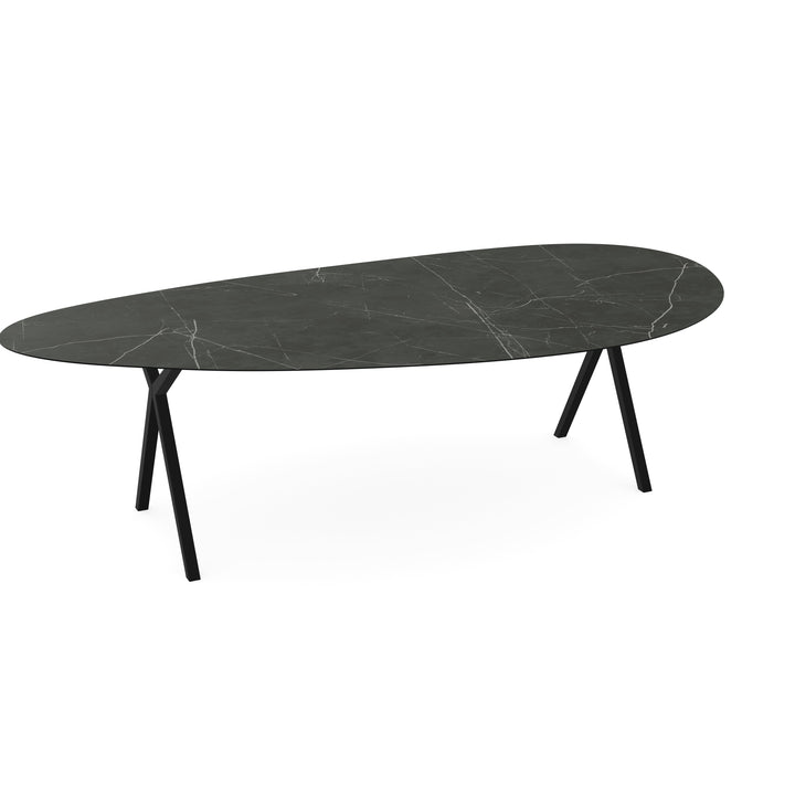 Keramiek eettafel paladio mat - Kiezel B - Scissor zwart - {{ product.type }} - Kas20