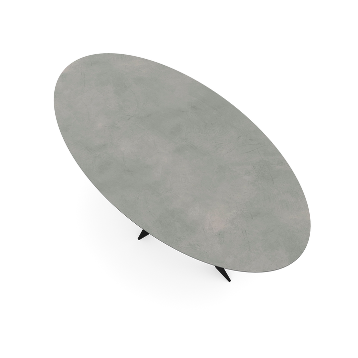 Keramiek eettafel titan cemento - ovaal - Matrix ultra dun zwart - {{ product.type }} - Kas20