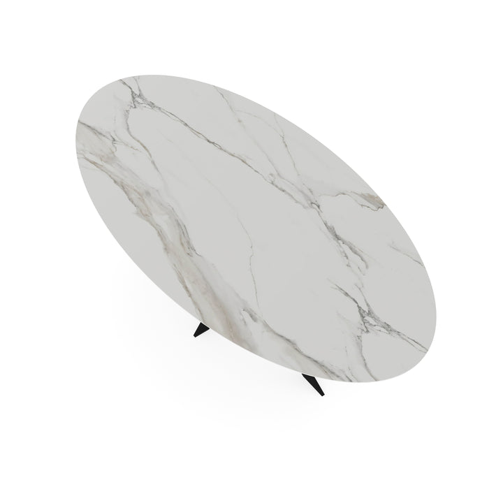 Keramiek eettafel calacatta mat - Ovaal - Matrix ultra dun zwart - {{ product.type }} - Kas20