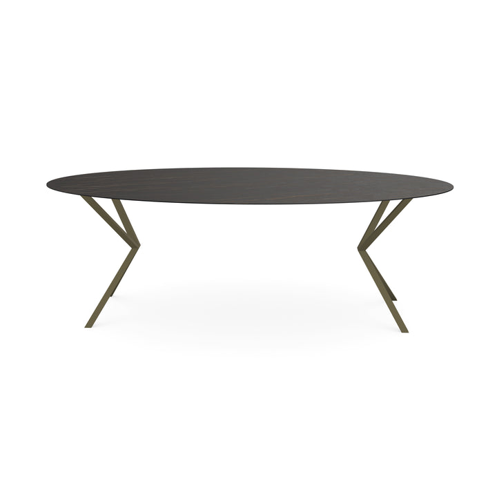 Keramiek eettafel noir desir mat - Ovaal - VV donkerbruin - {{ product.type }} - Kas20