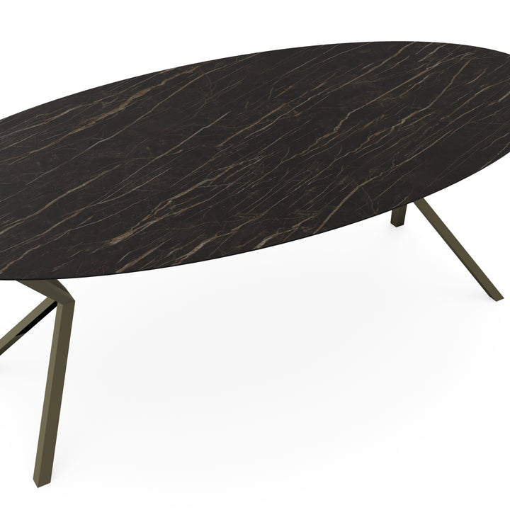 Keramiek eettafel noir desir mat - Ovaal - VV donkerbruin - {{ product.type }} - Kas20
