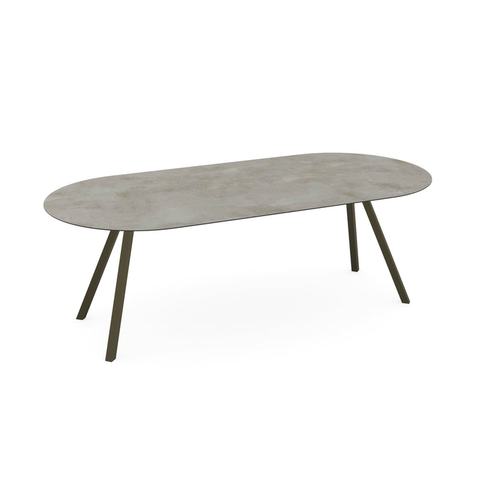 Keramiek eettafel distrito aluminio - Plat ovaal - I schuin donkerbruin - {{ product.type }} - Kas20
