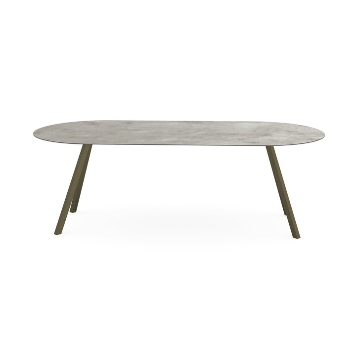 Keramiek eettafel distrito aluminio - Plat ovaal - I schuin donkerbruin - {{ product.type }} - Kas20