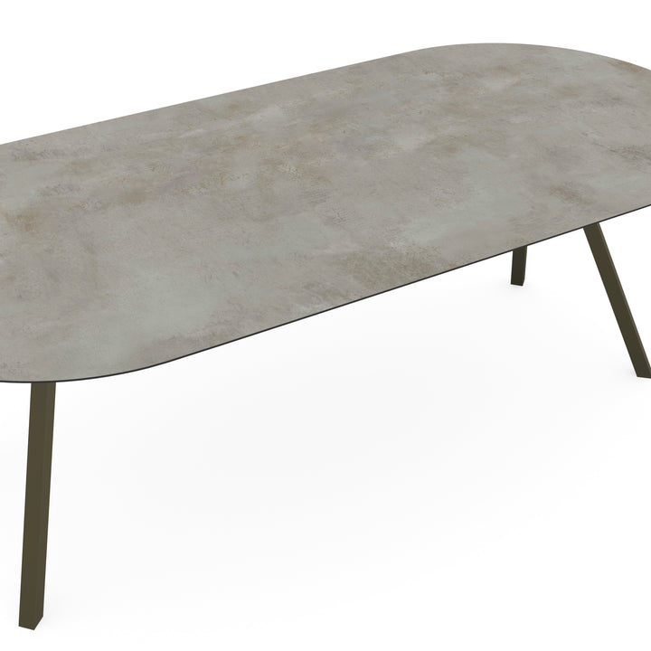 Keramiek eettafel distrito aluminio - Plat ovaal - I schuin donkerbruin - {{ product.type }} - Kas20