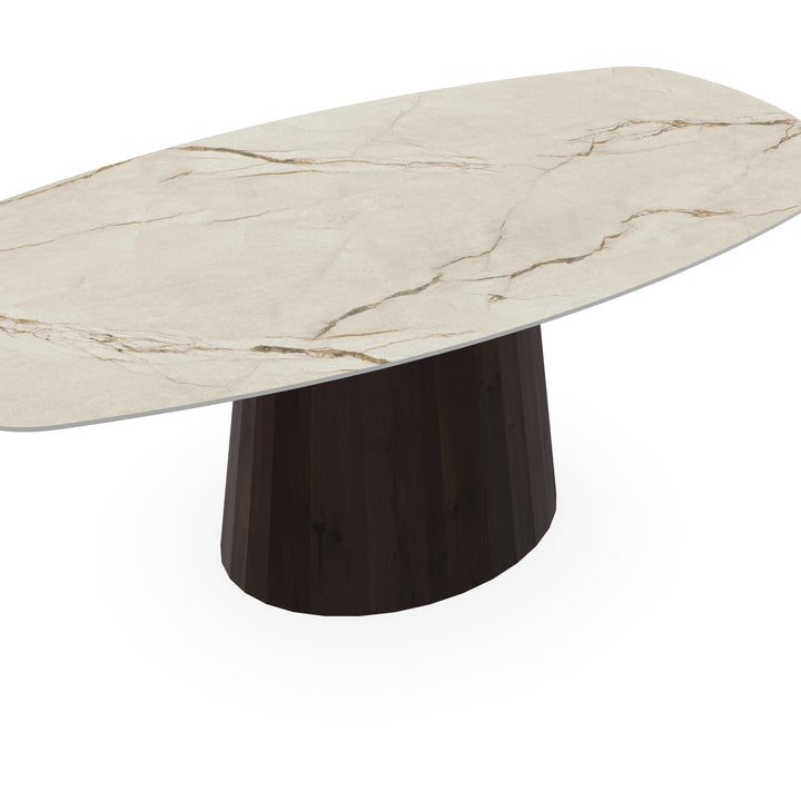 Keramiek eettafel Canala Roma - Deens ovaal - Sjors walnut brown 2x - {{ product.type }} - Kas20