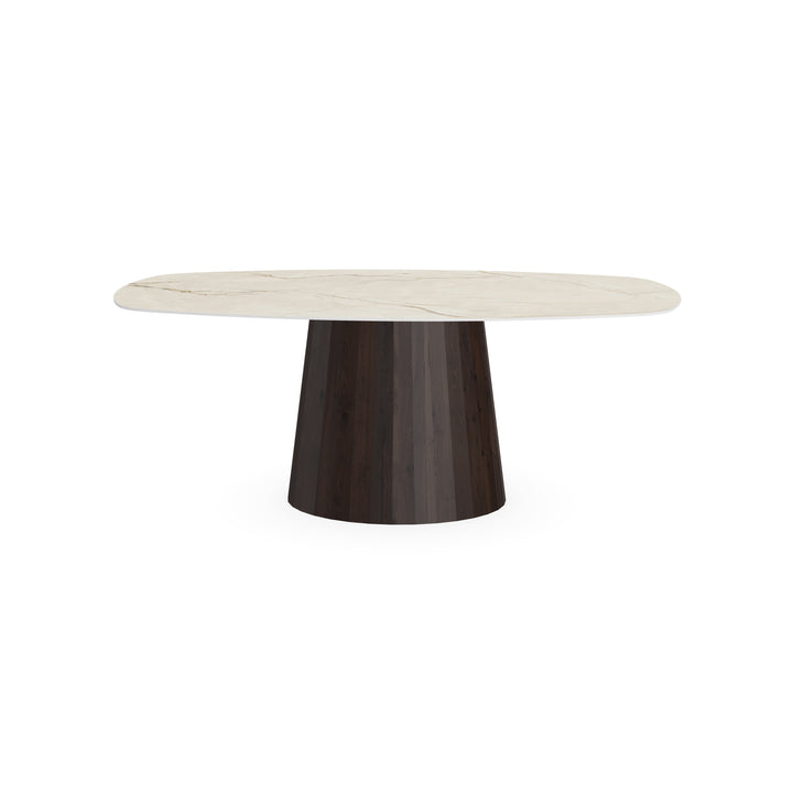 Keramiek eettafel Canala Roma - Deens ovaal - Sjors walnut brown 2x - {{ product.type }} - Kas20