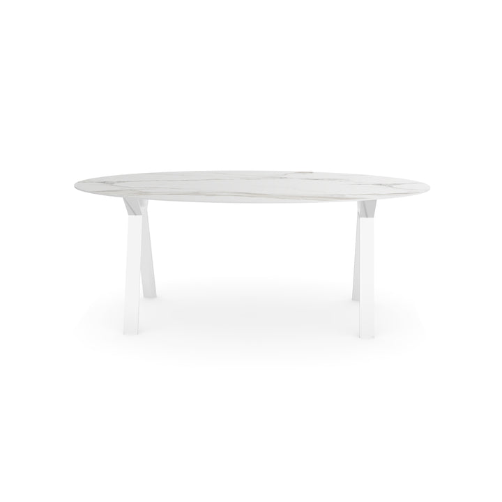 Keramiek tuintafel Calacatta - ovaal - Balou wit - {{ product.type }} - Kas20