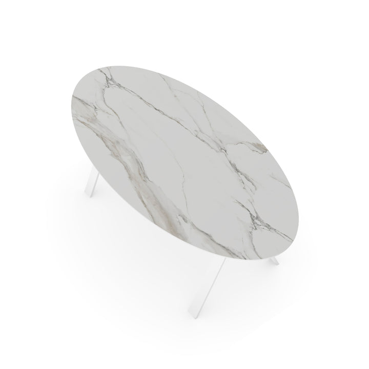 Keramiek tuintafel Calacatta - ovaal - Balou wit - {{ product.type }} - Kas20