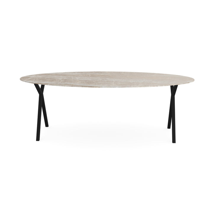 Keramiek tuintafel Taj Mahal Sand - Ovaal - Scissor Zwart - {{ product.type }} - Kas20