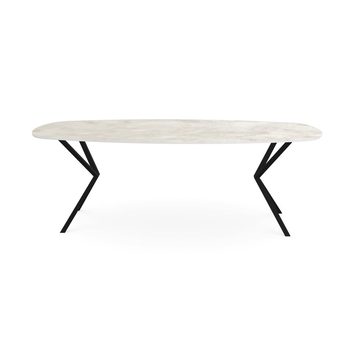 Keramiek eettafel Distrito Marfil - Deens ovaal - VV zwart - {{ product.type }} - Kas20