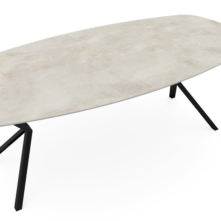 Keramiek eettafel Distrito Marfil - Deens ovaal - VV zwart - {{ product.type }} - Kas20