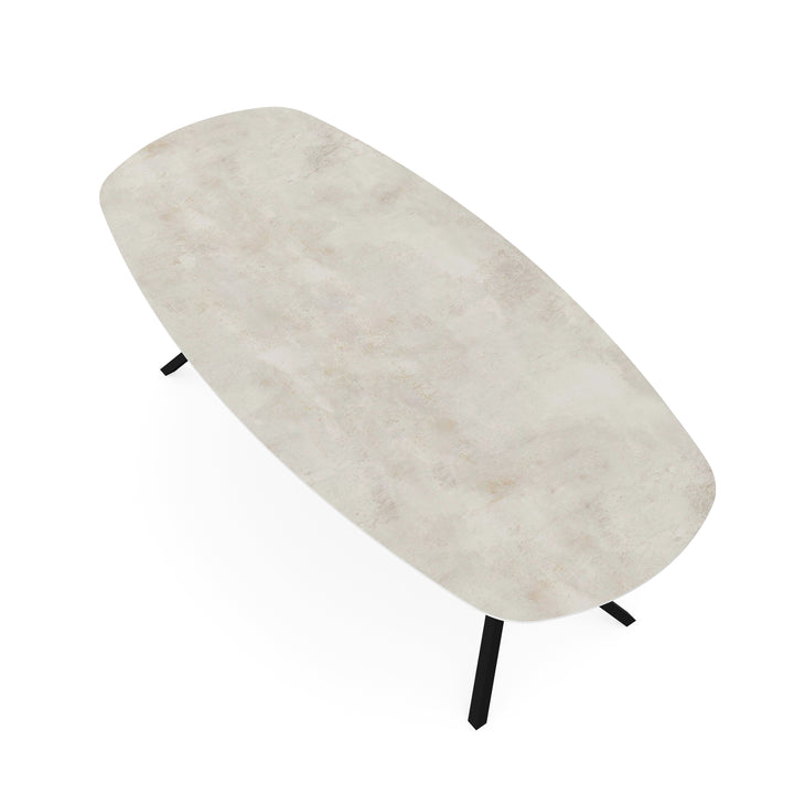 Keramiek eettafel Distrito Marfil - Deens ovaal - VV zwart - {{ product.type }} - Kas20