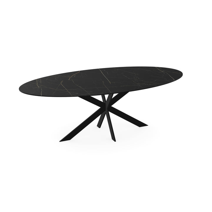 Keramiek eettafel nero ardi - ovaal - Matrix ulta dun zwart - {{ product.type }} - Kas20