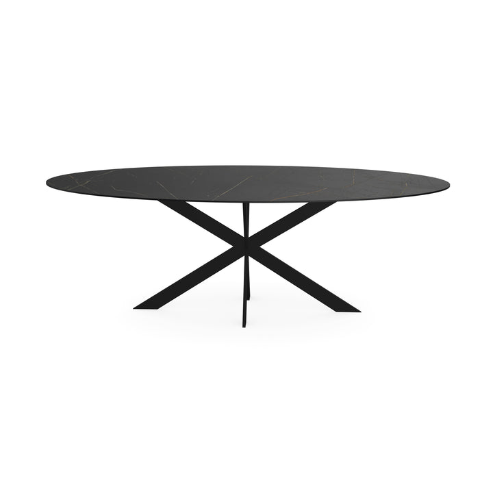 Keramiek eettafel nero ardi - ovaal - Matrix ulta dun zwart - {{ product.type }} - Kas20