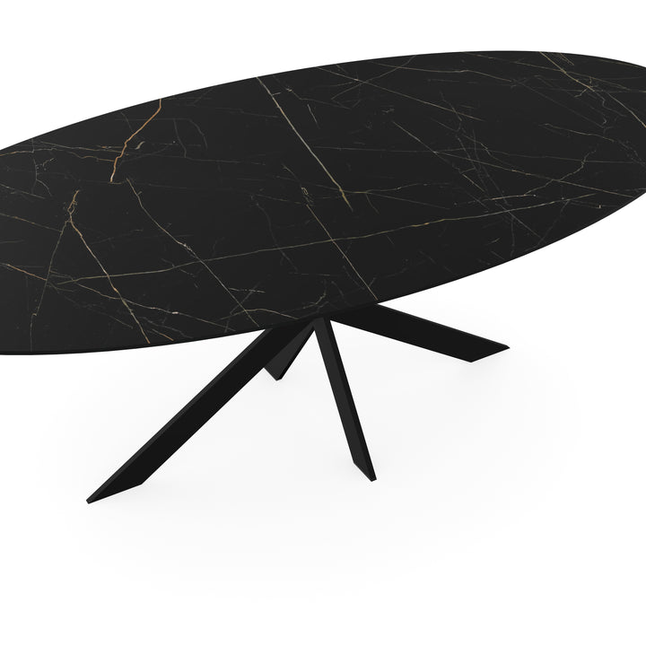 Keramiek eettafel nero ardi - ovaal - Matrix ulta dun zwart - {{ product.type }} - Kas20