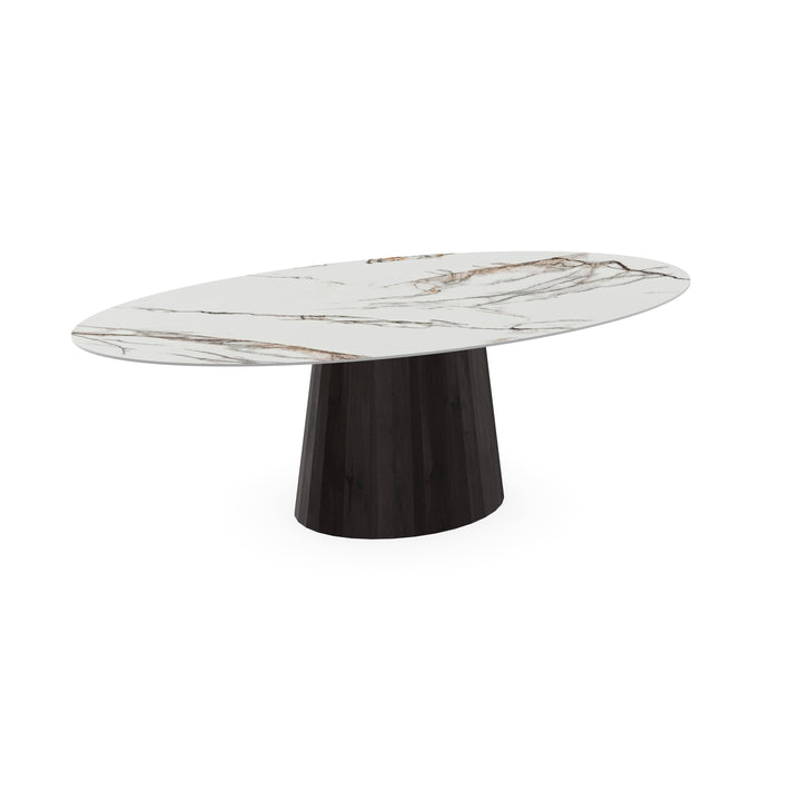 Keramiek eettafel iceberg - ovaal - Sjors black smoke intens - {{ product.type }} - Kas20