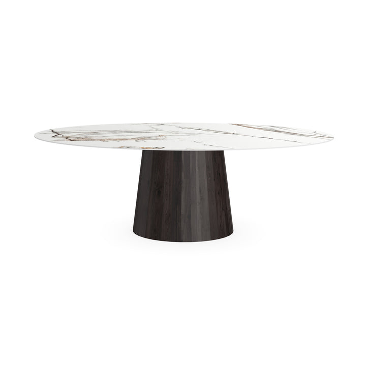 Keramiek eettafel iceberg - ovaal - Sjors black smoke intens - {{ product.type }} - Kas20